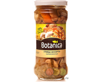 Грибы маринованные Ассорти Botanica 580 мл 1 шт
